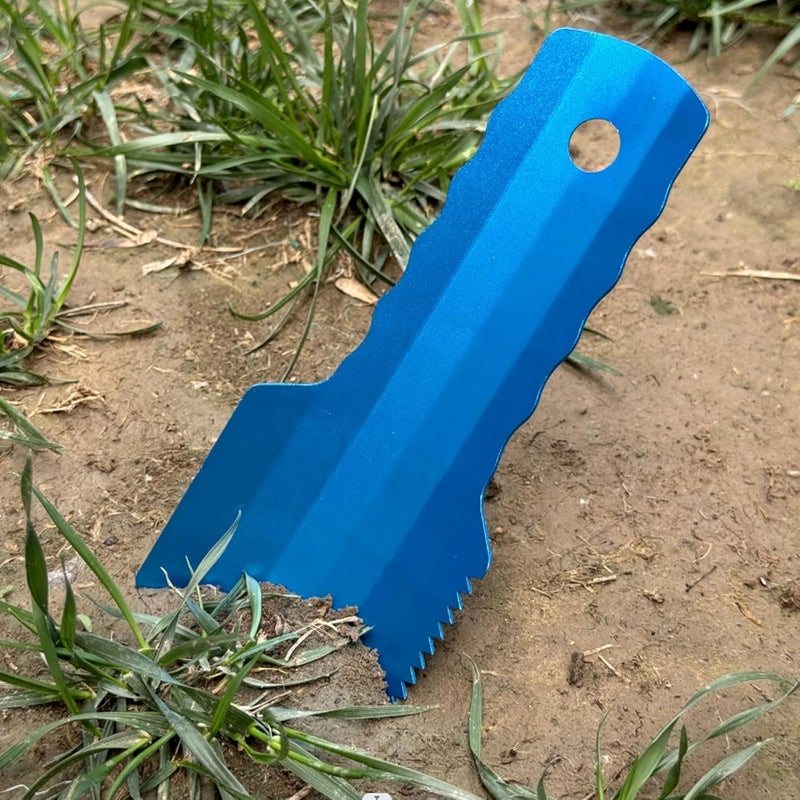 Valken Ultralight Camping Trowel Backpacking Trowel Portable Aluminum Camping Shovel Small Potty Spade Hiking Trowel Garden Trowel with Longer Handle(Blue) - Image 3